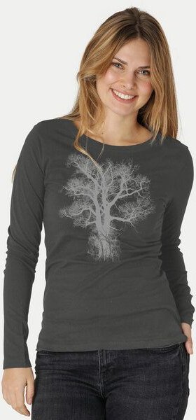 Peaces.bio - handbedruckte Biomode Bio-Damen-Langarmshirt Chestnut