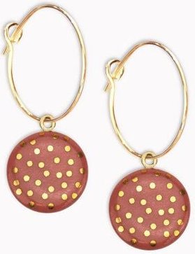 lille mus Creolen mit Porzellan-Anhänger 'Konfetti' Porzellanschmuck