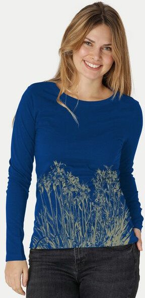 Thumbnail - Peaces.bio - handbedruckte Biomode Langarmshirt Damen Mystic Iris