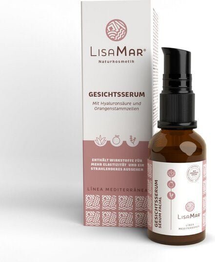 LisaMar Bio Gesichtsserum - Intensiv feuchtigkeitsspendend mit Hyaluronsäure & Orangenstammzellen
