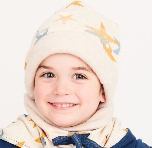 Cheeky Apple Bio-Beanie "Stars|Fleece Nude Meliert"