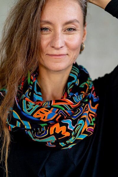 Schlauchschal Bundle – Rechteckiger – Warmer – Viscose mit Elasthan – Farbenfrohes Print KOKOworld – Fair produziert in ...