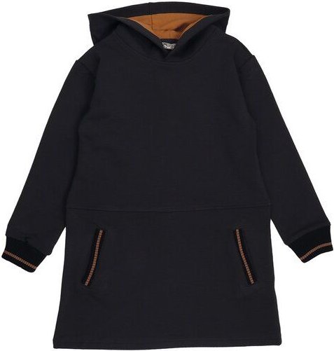 Cotokids Kinder Sweatkleid GOTS-zertifiziert aus Bio-Baumwolle anthrazit mit Kapuze – Walkiddy