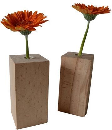 Die Schreiner Christoph Siegel Stylische, Deko-Holzvase "Woody-Q1" - NEU