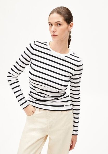 ARMEDANGELS MAYWAA STRIPES - Damen Ripp-Longsleeve aus Bio-Baumwoll Mix