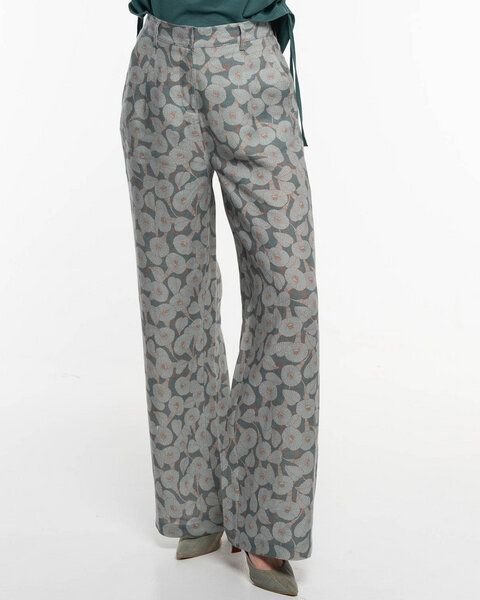 Alma & Lovis Stylische Print-Marlenehose aus reinem Leinen | Calla Marlene