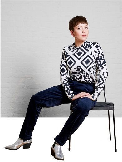 Sophia Schneider-Esleben Longsleeve Paula, QR aus Bio-Baumwolle