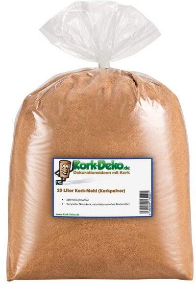 Kork-Deko 10 Liter Korkmehl / Korkpulver / Korkstaub (Korkgranulat sehr fein) (Cork Dust)