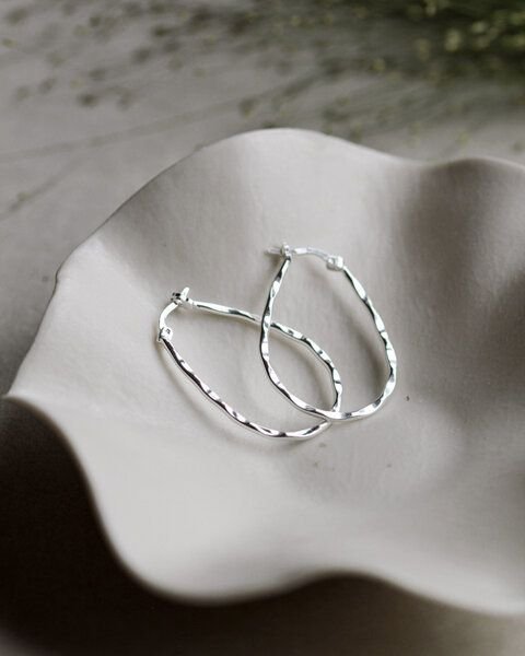 lille mus Creolen 'Wellen' 925 Silber / vergoldet