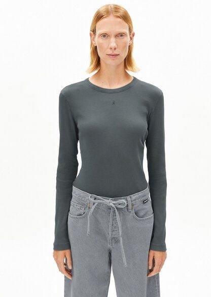 ARMEDANGELS GMT DYE RIB Damen Ripp-Longsleeve aus Bio-Baumwoll Mix