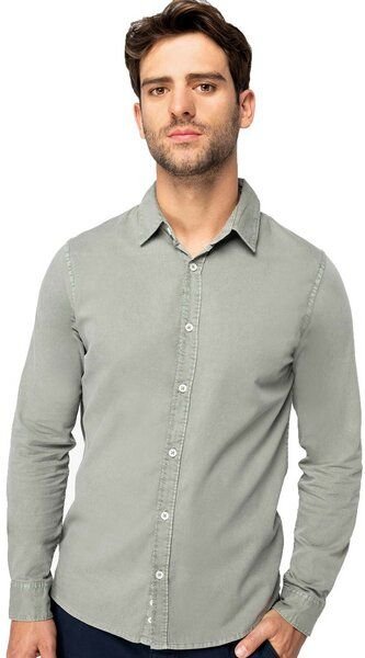 YTWOO Umweltfreundliches ausgewaschenes Herrenhemd aus Bio-Baumwolle