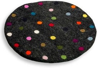 Frida Feeling Sitzkissen 'Spotty' aus Filz mit bunten Tupfen (Durchmesser ca. 35 cm)