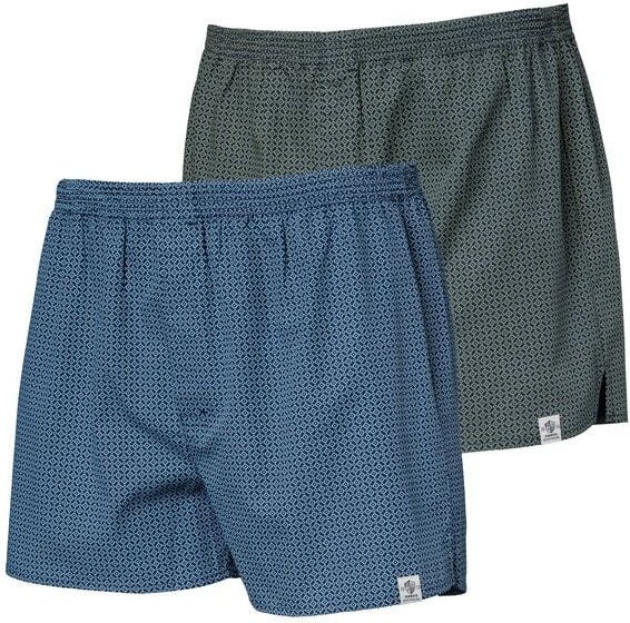 Haasis Bodywear Herren Web-Boxer Print, verdeckte Knopfleiste, 2er Pack