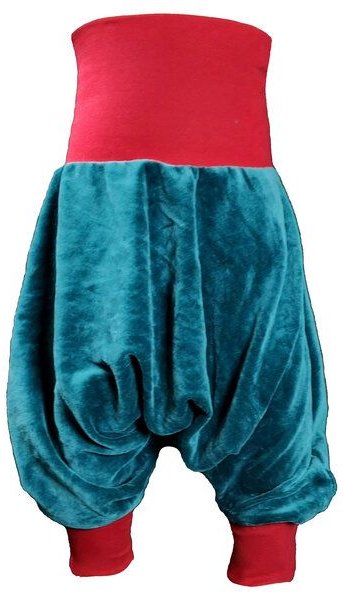 Yogahose Pumphose liebewicht Bio Nicki petrol Bündchenfarbe nach Wahl