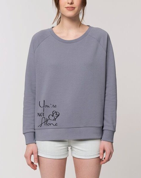 Human Family Weites Bio Damen Rundhals Sweatshirt "Dazzy - Not Alone" - in 4 Farben