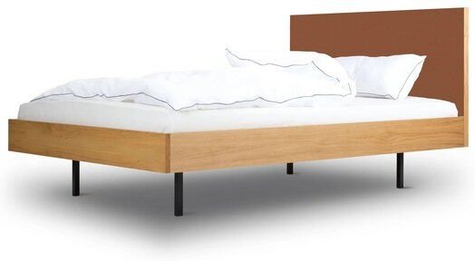 BARTMANN Unidorm Classic - Holzbett aus Eiche mit Kopfteil aus Linoleum