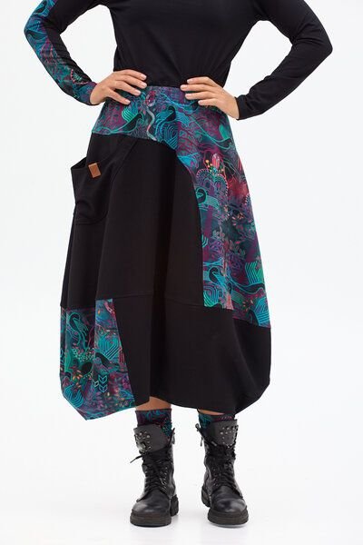 Rock Istanbul – Langer – Lockerer mit Kordelzug am Saum – Seitlich eingenähte Tasche – Farbenfroher einzigartiger Print ...