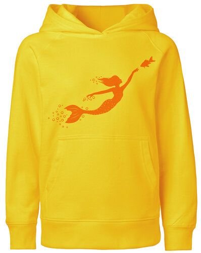 HANDGEDRUCKT "Meerjungfrau" Kinder-Hoody