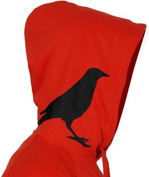 HANDGEDRUCKT "Rabenflüsterer" Männer Hoody aus reiner Biobaumwolle (kbA)