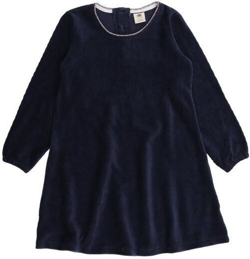 Thumbnail - Walkiddy Bio-Baumwolle Cord Navy Dress - Nachhaltig & Fairtrade Kinderkleid in Blau – GOTS zertifiziert