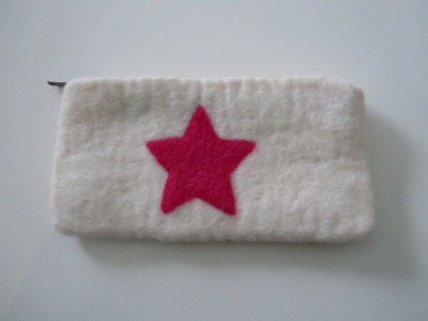 short'n'pietz handgefilzte Federtasche oder Federmäppchen mit Reißverschluß