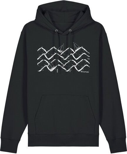ilovemixtapes Nachhaltiger Bio Hoodie „Boats & Waves“ – Fairer Unisex Kapuzenpullover aus Bio-Baumwolle