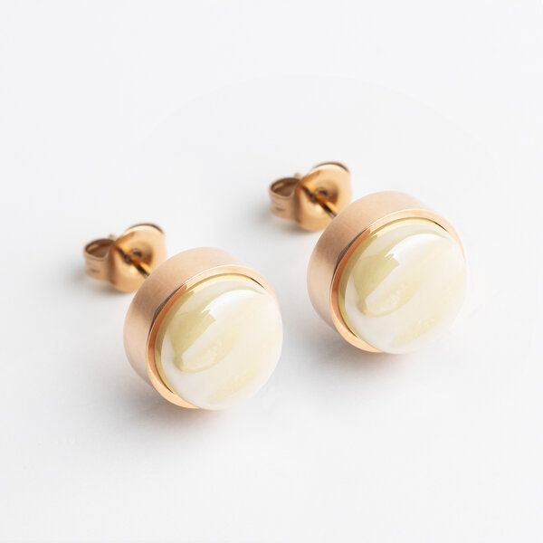 ALEXASCHA Edelstahl Ohrstecker mit Glasstein | Roségold