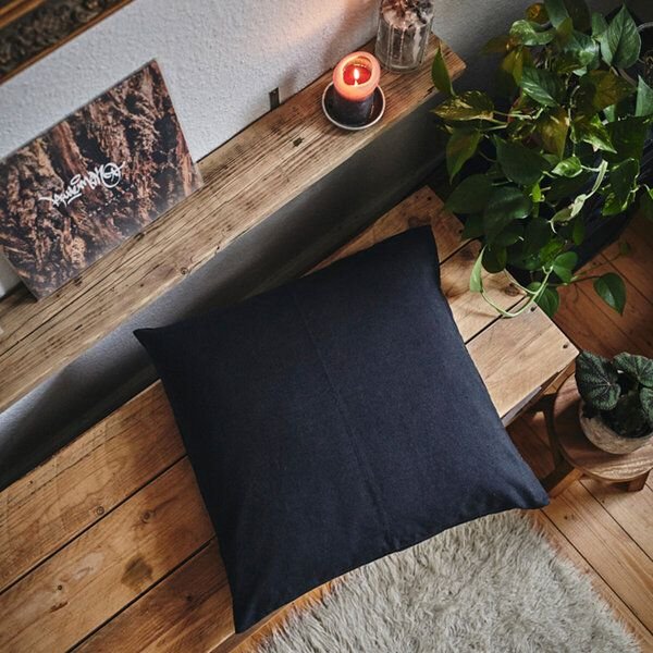 HängemattenGlück Sofakissen / Kopfkissen aus reiner Bio Baumwolle (Bezug und Füllung) 60x60cm Grau- / Naturtöne