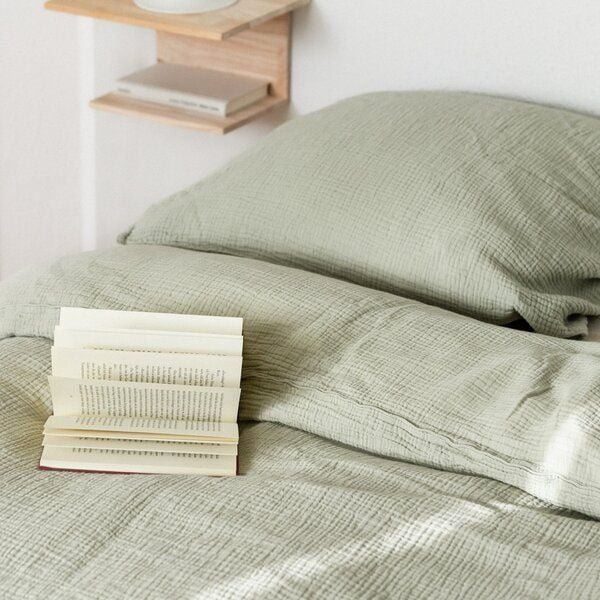 NORDLICHT Musselin Bettwäsche Set aus 100% Bio-Baumwolle | 135x200 cm & 80x80 cm