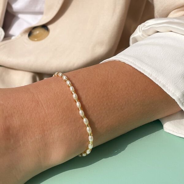 juni Veganes Perlenarmband Tropical Golden