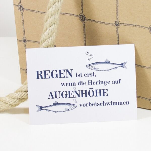 Bow & Hummingbird Postkarte Regen ist ...