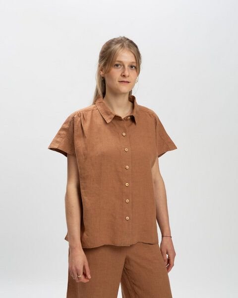 Thumbnail - Matona Kurzarmbluse aus Leinen für Frauen / Linen Blouse