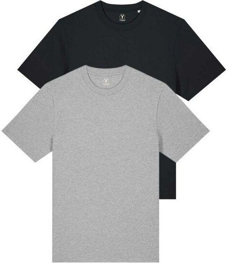 YTWOO Doppelpack Unisex-T-Shirts aus schwerem Stoff | Bio-Baumwolle