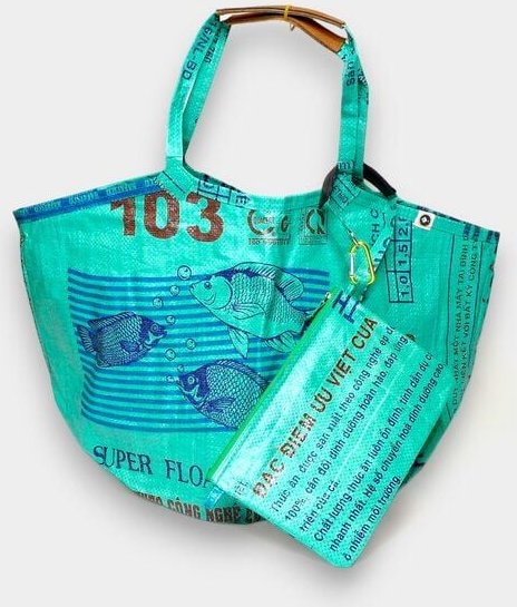 REFISHED fair fashion Tasche 'SOULMATE COTTON' Limitierte Edition! - upcycelte Fischfuttersäcke