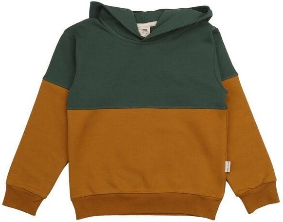 Kinder Kapuzenpullover GOTS-zertifiziert aus Bio-Baumwolle grün-braun „Crazy Machines“ – Walkiddy