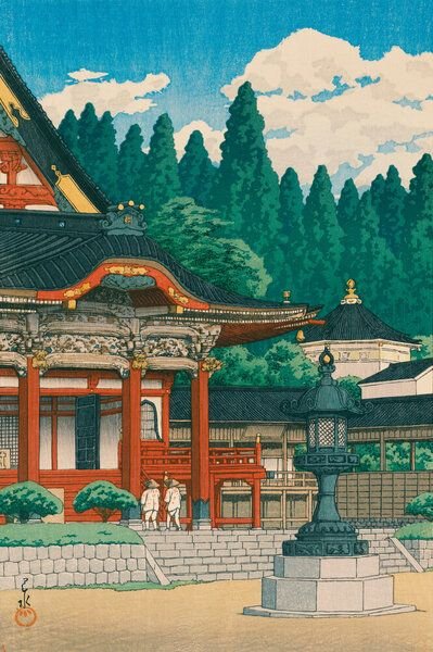 Photocircle Poster / Leinwandbild - Fudo Temple in Meguro by Hasui Kawase
