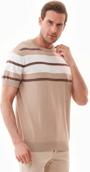 ORGANICATION Feinstrick-T-Shirt aus Bio-Baumwolle mit Streifen