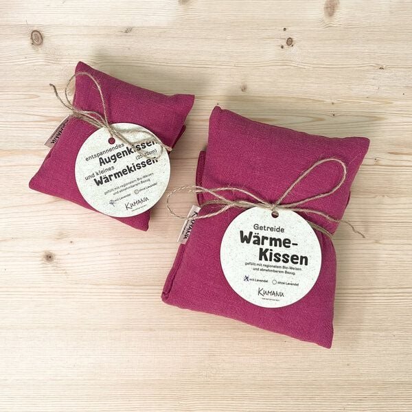 Thumbnail - Kumanu - von Natur aus gut Getreidekissen Set | 50x15cm und 25x12cm | mit oder ohne Lavendelduft