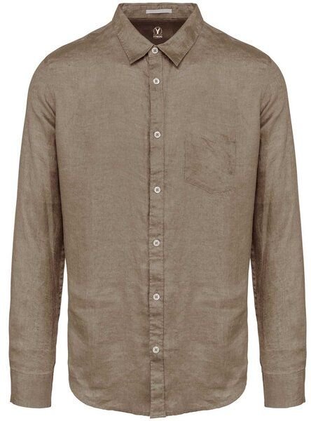 YTWOO Leinenhemd für Herren aus 100% Leinen mit Kragen