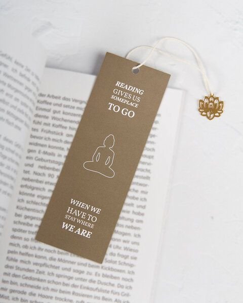 Oh Shanti Lesezeichen mit Lotusblüten-Anhänger