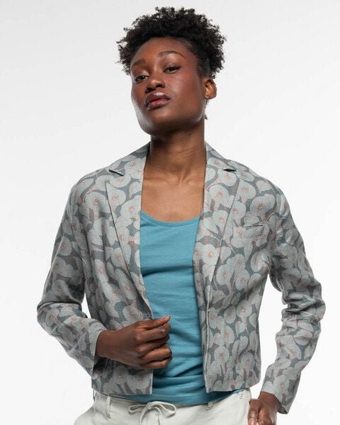 Thumbnail - Alma & Lovis Kurzer Print-Blazer aus reinem Leinen | Calla Blazer
