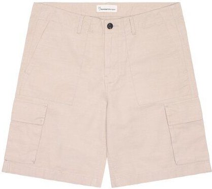 KnowledgeCotton Apparel Shorts Flint mit weitem Schnitt aus Slub-Garn Bio-Baumwolle