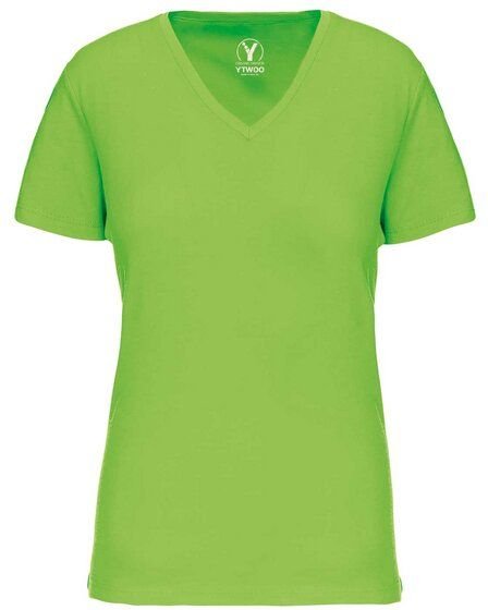 YTWOO Basic Damen T-Shirt mit V-Ausschnitt aus Bio-Baumwolle in Conversion