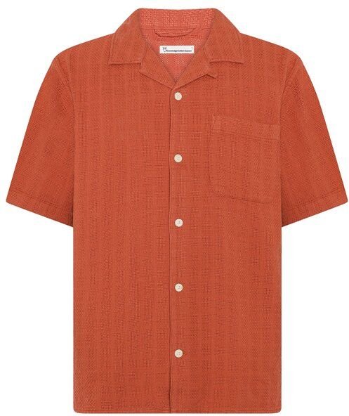 KnowledgeCotton Apparel Kurzarm-Hemd Structure