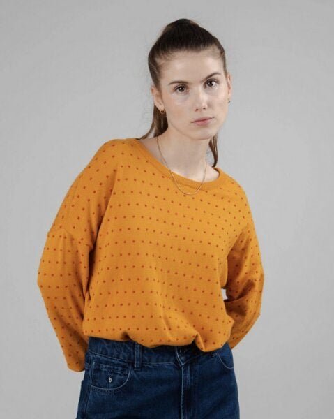 Brava Fabrics Polka Dots Sweater Mustard
