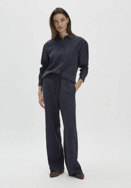 hessnatur Hose Straight Leg Relaxed aus TENCEL Lyocell mit Leinen