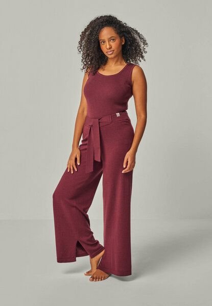 YOU LOOK PERFECT Merino Loungewear Set "Stricktop Blossom & weite Strickhose Bailey"