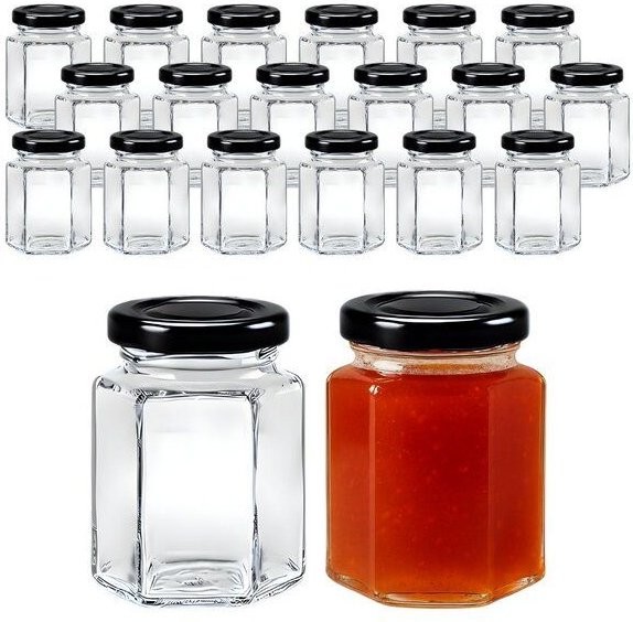 mikken 20 kleine Marmeladengläser 110 ml kleine Einmachgläser mit Schraubdeckel