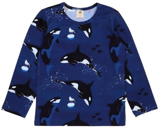 Kleinkinder Langarmshirt Playful Orcas aus weicher Baumwolle von Walkiddy