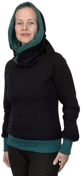 liebewicht Kapuzenpullover KapOn schwarz/grün in 2 Längen nach Wahl